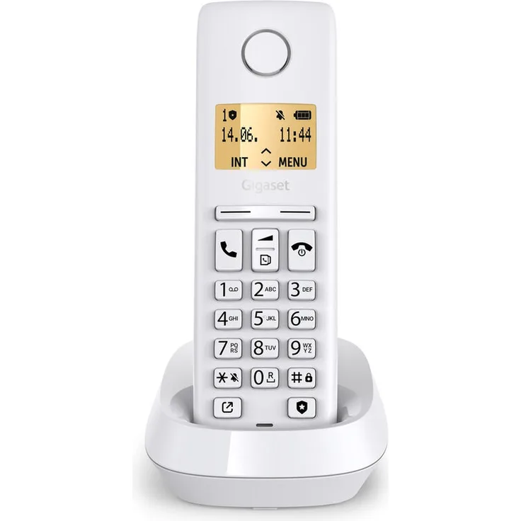 Gigaset Pure 100 DECT Clip Eco, Schnurlostelefon mit Call-Block-Taste, 50 Kontakten, weiß