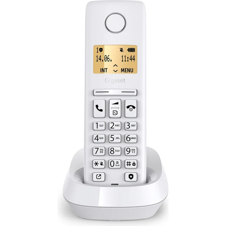 Gigaset Pure 100 DECT Clip Eco, Schnurlostelefon mit Call-Block-Taste, 50 Kontakten, weiß