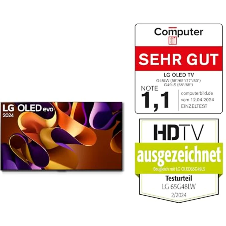 LG OLED65G48LW TV 65" (165 cm) OLED evo Fernseher (α11 4K AI-Prozessor, Dolby Vision, bis zu 120Hz) [Modelljahr 2024], Schwarz – Bild 2
