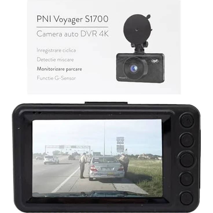 PNI 3 Dashcam Voyager S1700, 4K Autokamera mit Parkmodus, Bewegungssensor und GPS, Schwarz – Bild 8