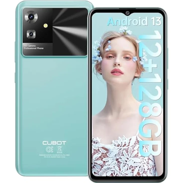 CUBOT Note 21 – 6,5-Zoll-HD+-Smartphone, 6 GB und 128 GB, 50 MP Dual-Kamera, 5200 mAh Akku, Android 13, OctaCore-Prozessor, Grün – Bild 1