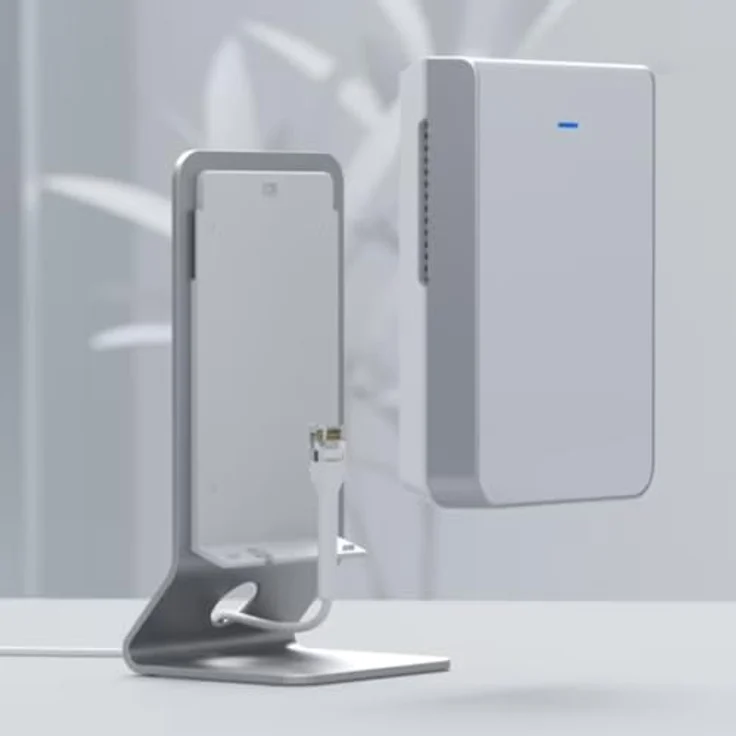Ubiquiti U7-Pro-Wall Tischhalterung, graue Montageständer für WLAN-Zugangspunkt, Aluminium und Polycarbonat, werkzeuglose Montage – Bild 6
