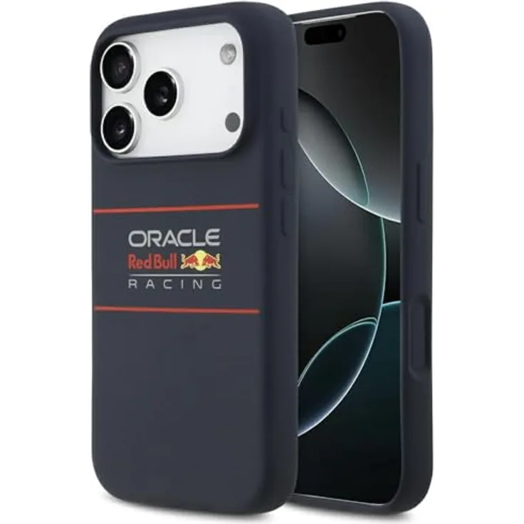 Red Bull Silicone MagSafe Hülle für iPhone 17 Pro Max, Navy Blue, mit horizontalem Logo