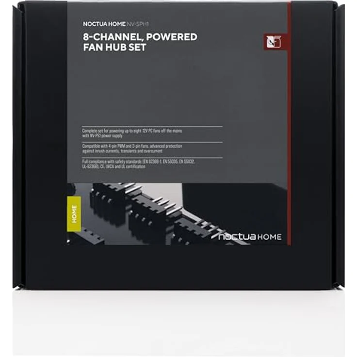 Noctua NV-SPH1, Powered Fan Hub-Set für bis zu 8 PWM-Lüfter, inkl. 24W Netzteil mit EU/UK/US Adapter – Bild 7