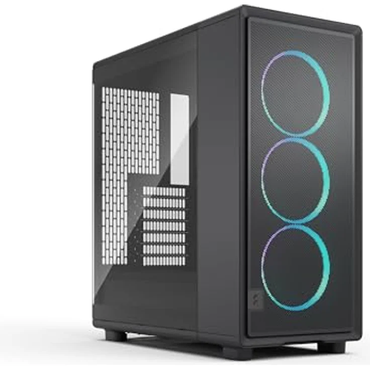 Fractal Design Epoch Black RGB, PC-Gehäuse mit gehärtetem Glas-Seitenteil, Mesh-Frontpanel und drei Momentum 12 RGB-Lüftern, ATX/mATX/ITX Unterstützung – Bild 1