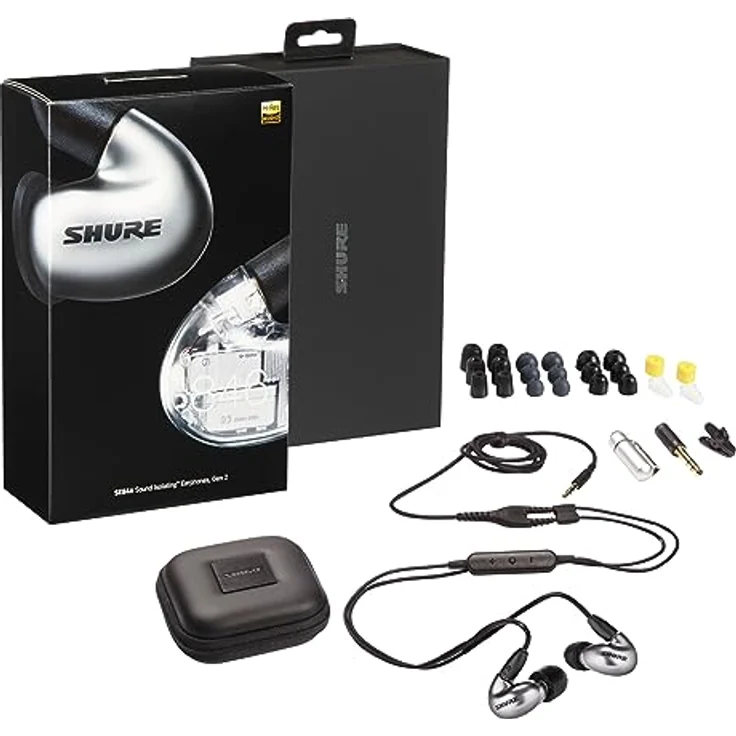 Shure SE846 Kabelgebundene Sound Isolating Ohrhörer, hochauflösender Klang, Vier Treiber, anpassbare Frequenzgang, sicherer In-Ear, abnehmbares Kabel, kompatibel mit Apple-und Android-Geräten – Grau – Bild 2