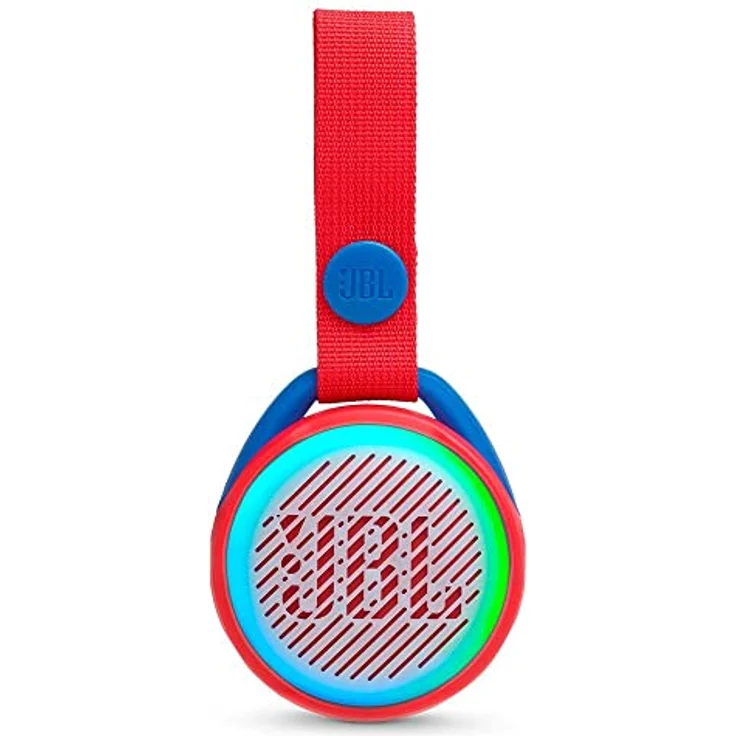 JBL JR Pop Mini-Boombox für Kids - Poppiger, wasserdichter Bluetooth-Lautsprecher mit eingebauten Lichtmotiven - Bis zu 5 Stunden Musik hören mit nur einer Akku-Ladung Rot – Bild 2