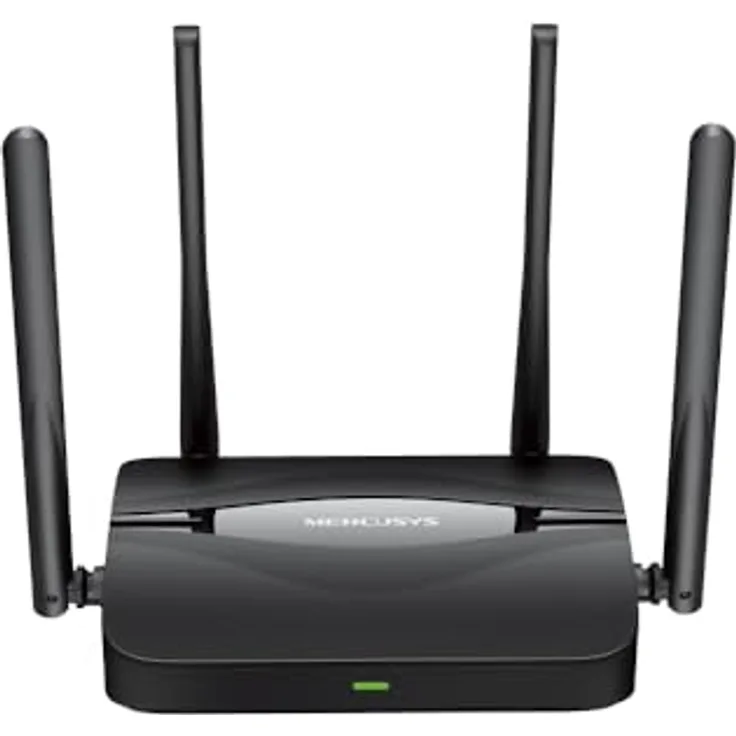 Mercusys MR25BE, Wi-Fi 7 Router mit 3570 Mbps, Dual-Band, 4 × Gigabit-Ports, VPN, MLO, 160 MHz-Kanal, schwarz