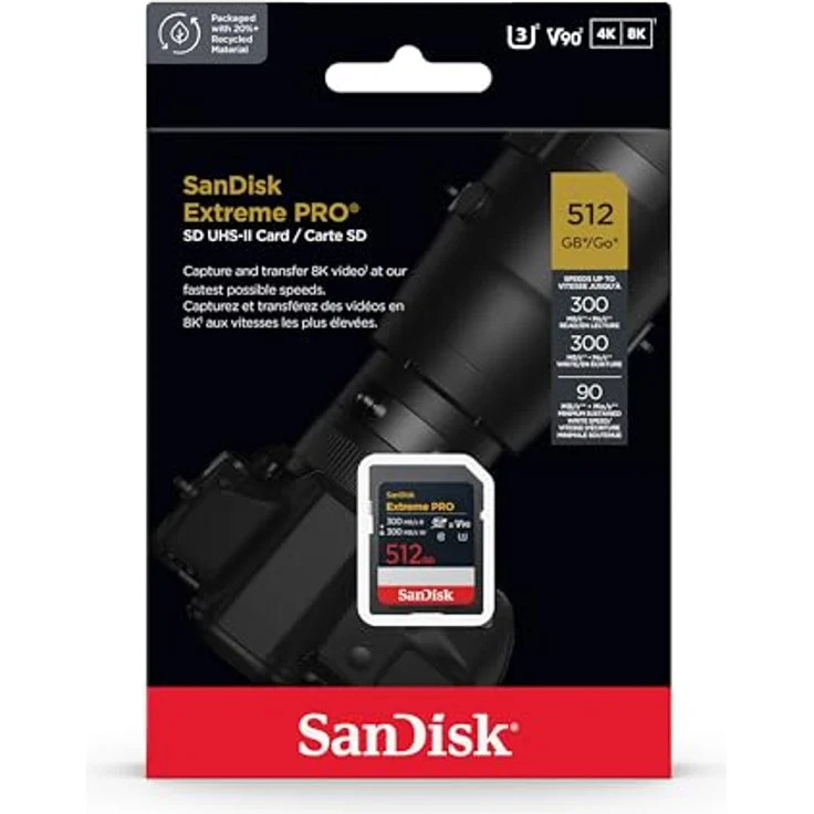 SanDisk Extreme PRO 512 GB SDXC UHS-II Karte, bis zu 300 MB/s Lesegeschwindigkeit & Schreibgeschwindigkeit, V90, 8K, spritzwasser- und staubfest, 6 Meter Falltest, RescuePRO Deluxe Software – Bild 5