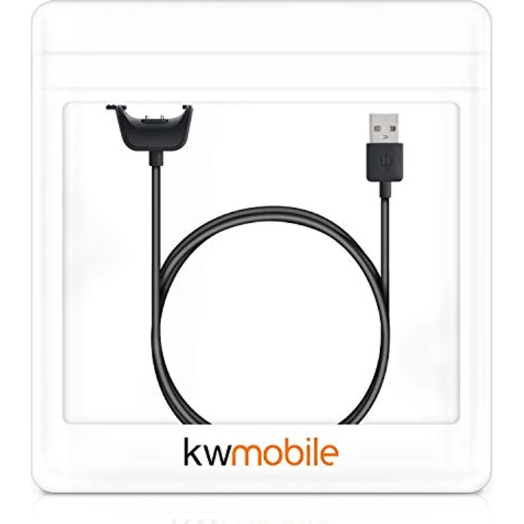 kwmobile USB Kabel Charger kompatibel mit Samsung Galaxy Fit 2 Ladekabel - Fitness Tracker Ersatzkabel, 100 cm lang, Schwarz – Bild 5
