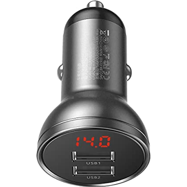 Baseus Cargador BASEUS CCBX-0G Con Pantalla 2 x USB 4 8 A 24 W (Grau) – Bild 3