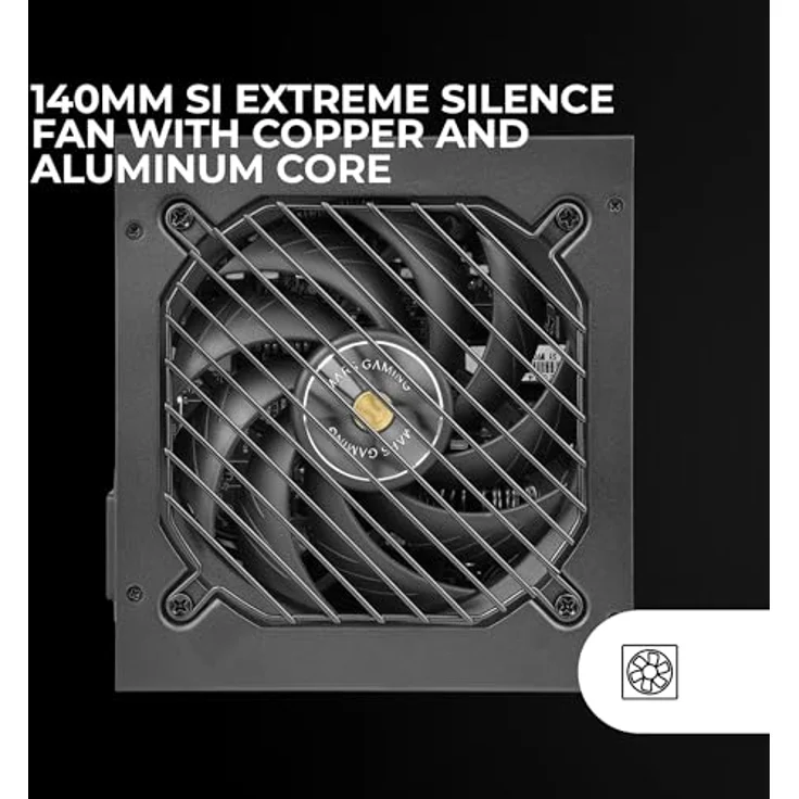 Mars Gaming MPB1000SIM, Vollmodulares ATX-Netzteil 1000W, 80Plus Gold, 7 Jahre Garantie, SI Extreme Silence Lüfter 140mm, ATX 3.1 und PCIe 5.1, Schwarz – Bild 3