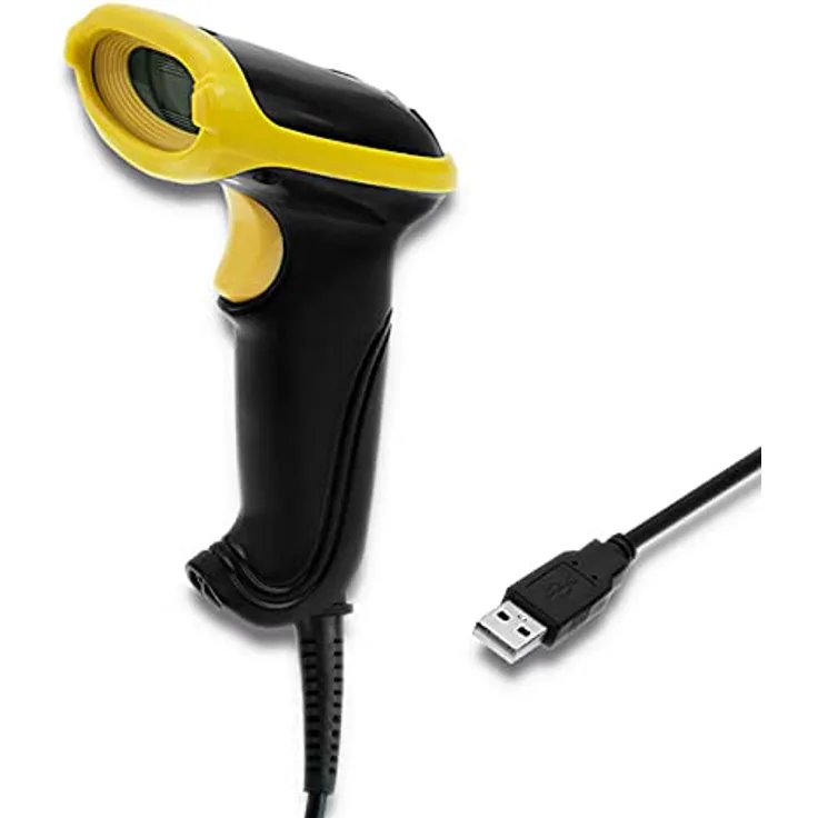 Qoltec Laser Scanner 1D | 2D | USB | Black, Barcode-Scanner