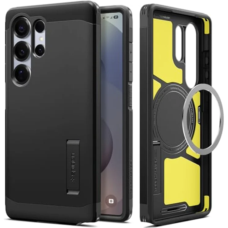 Spigen Tough Armor (AI) MagFit Hülle für Samsung Galaxy S25 Ultra, Kompatibel mit MagSafe -Schwarz – Bild 1