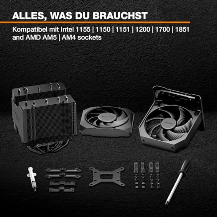 be quiet! Dark Rock Pro 6, Luftkühler mit extremer CPU-Kühlleistung, semi-passivem Quiet-Modus, 7 Heatpipes und 2 Silent Wings PWM-Lüftern – Bild 9