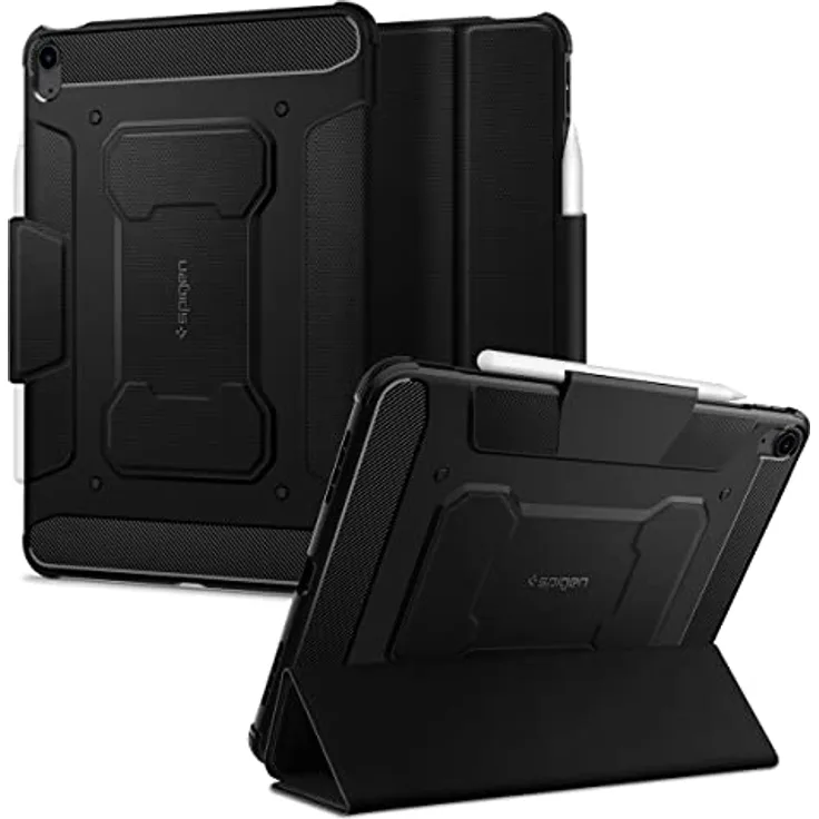 Spigen Rugged Armor Pro Hülle Case kompatibel mit iPad Air 4 (2020) / iPad Air 5 (2022) 10.9 Zoll - Schwarz