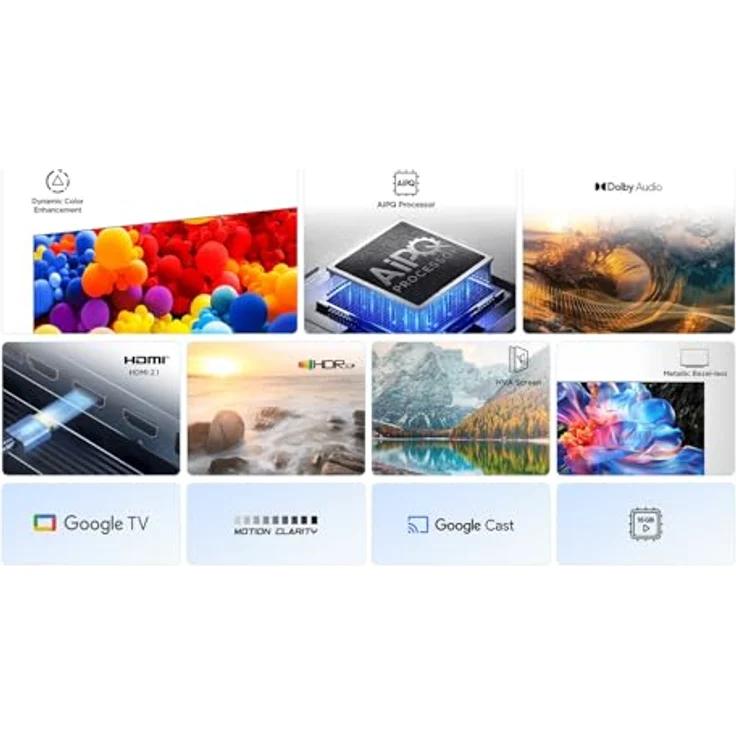 TCL 43P69K, 43 Zoll 4K UHD Smart LED-TV mit Wi-Fi, schwarzes Design, Quad Core-Prozessor, 3 HDMI-Anschlüsse, Energy Class F – Bild 8