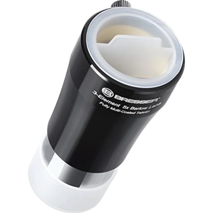 Bresser Teleskop Barlow Linse (5-fach (31,7mm 1.25 Zoll) zur Verfünffachung der Brennweite eines Teleskopes, mit vollvergüteter 3-linsiger Optik) – Bild 2