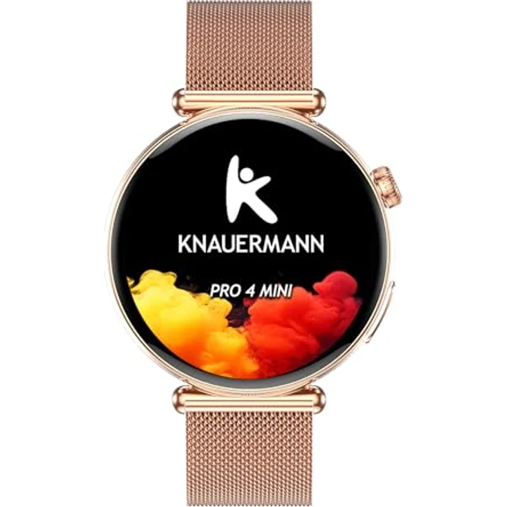 Knauermann PRO 4 MINI (2026) Rund Gold - EKG Gesundheitsuhr mit Blutdruck-, Puls- und Blutsauerstoffmessung, Schlafanalyse, IP67, 1,56" AMOLED-Display – Bild 2