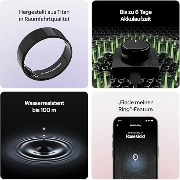 Ultrahuman Ring Air, Wearable Ring in Schwarz, Ringgröße 5 – Bild 7