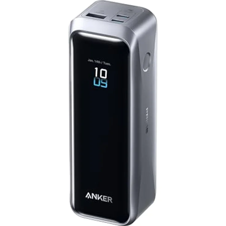 Anker Prime Dual USB-C + USB-A Schnellladegerät Powerbank 20.000mAh, Silber – Bild 1