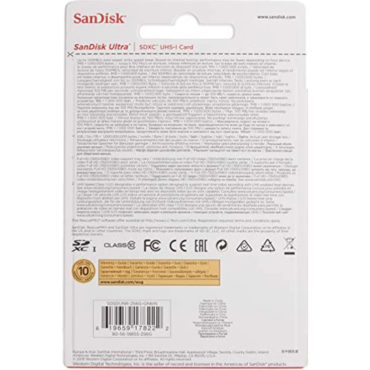 SanDisk Ultra 256 GB SDHC-Speicherkarte mit bis zu 100 MB - s, Klasse 10 UHS-I – Bild 6