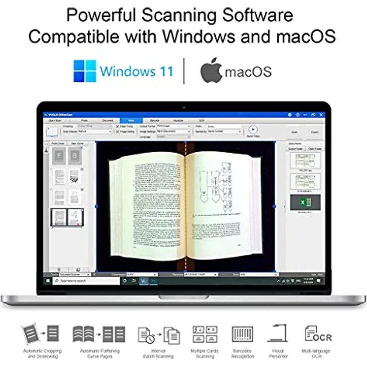 Viisan S21 A2 Overhead-Scanner für Großformatige Dokumente & Bücher bis DIN-A2, 23MP Auflösung, OCR Texterkennung, Twain - Windows & Mac – Bild 9