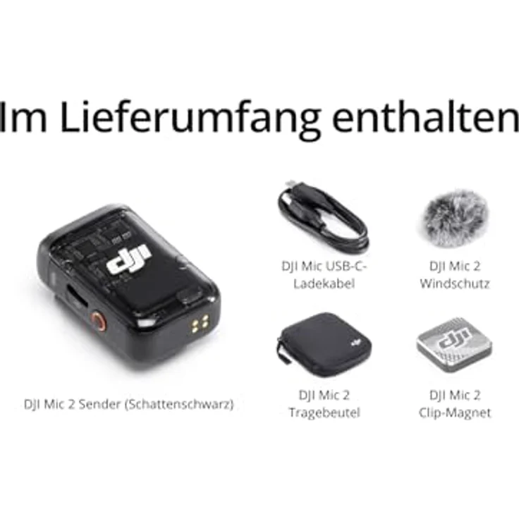 DJI Mic 2-Sender (Schattenschwarz), kabelloses Mikrofon mit intelligenter Rauschunterdrückung, 14 Stunden interne Aufnahme, 6 Stunden Akkulaufzeit, magnetische Befestigung, Bluetooth-Mikrofon – Bild 5
