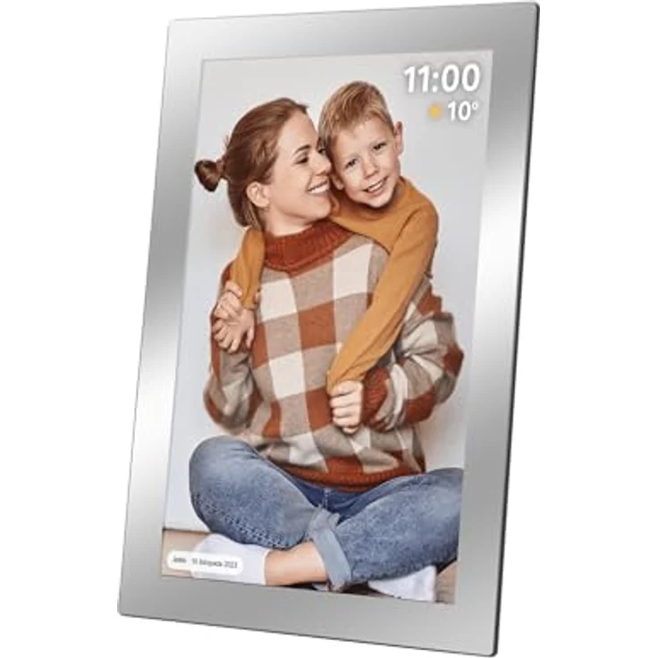 Kruger&Matz FRAMEO KM1101, Digitaler Fotorahmen 10,1" mit 1280 x 800 px, Wi-Fi, 16 GB intern, erweiterbar, Spiegelrahmen – Bild 2