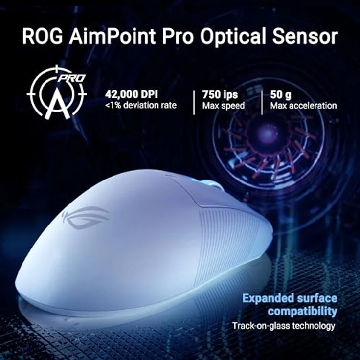 ASUS ROG Keris II Ace Wireless AimPoint Black Gaming Maus (ergonomisch, optischer Sensor ROG AimPoint Pro, 42.000 DPI, ROG Optical Micro Switches, USB, Bluetooth, 2,4-GHz-HF ROG SpeedNova, schwarz) – Bild 5