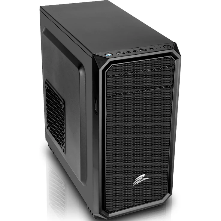 Evolveo Shaw 2, Micro-ATX PC-Gehäuse ohne Netzteil, schwarz, 2x USB 3.2, Platz für 4 Lüfter