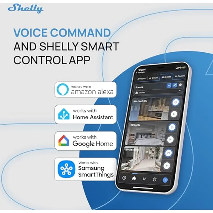 Shelly Wall Display X2 Black, Smart Home Hub mit BLU H&T Sensor für Temperatur, Luftfeuchtigkeit und Lichtsteuerung, Schwarz – Bild 9