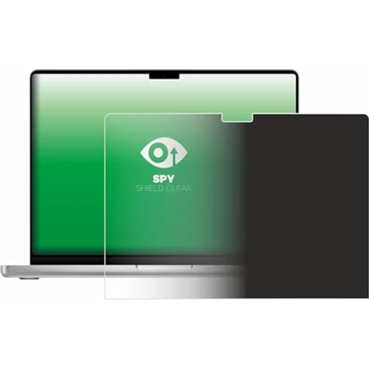 upscreen Anti-Spy Blickschutzfolie für Apple MacBook Pro 14" (2024/2025/2026), Privatsphäre Displayschutz mit Blaulichtfilter, Made in Germany – Bild 2