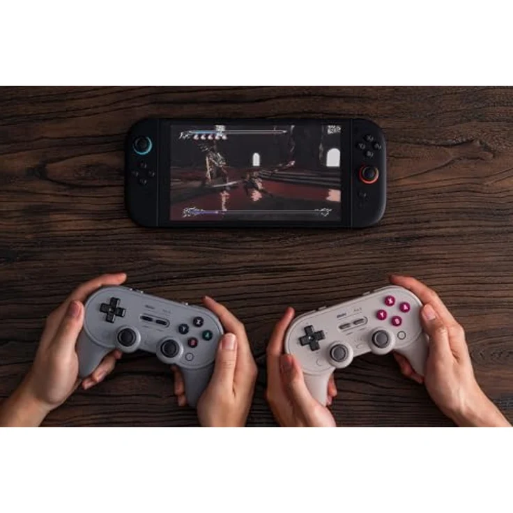 8Bitdo Pro 3 Bluetooth Controller, Multiplattform-kompatibel für Switch/Switch 2, TMR Joysticks, swappable ABXY Buttons, Pro Back Buttons, integrierte Ladestation - Grau – Bild 5