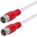 Maxtrack Quick F-Stecker gerade, SAT-Kabel mit Hochleistungsübertragung, weiß/rot