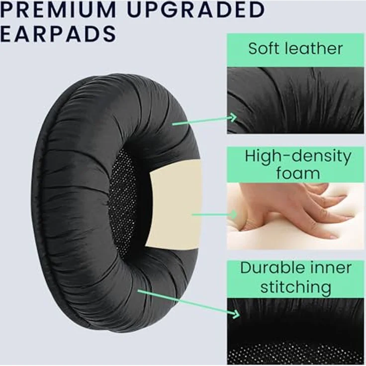 kwmobile Kopfhörer (2x Ohrpolster für Sennheiser PX200 - PX100 - Kunstleder Ersatz Ohr Polster für Overear Headphones) – Bild 4