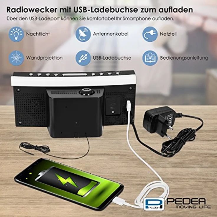 PEDEA Radiowecker mit LED Anzeige-Beleuchtung – Bild 10