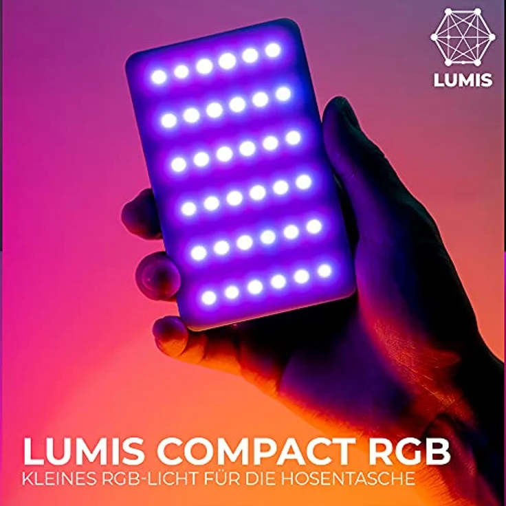 Rollei Lumis Compact RGB, kleine RGB Dauerlicht mit 360 Farben und tollen Lichteffekten, kompackte LED Lampe im Smartphone Format 28565 schwarz – Bild 2