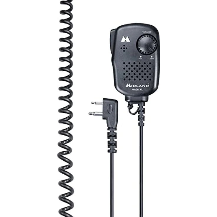 Midland Mini-Lautsprechermikrofon MA 26-LL, 90 Grad L-Stecker Standlader, 4 Akku – Bild 2