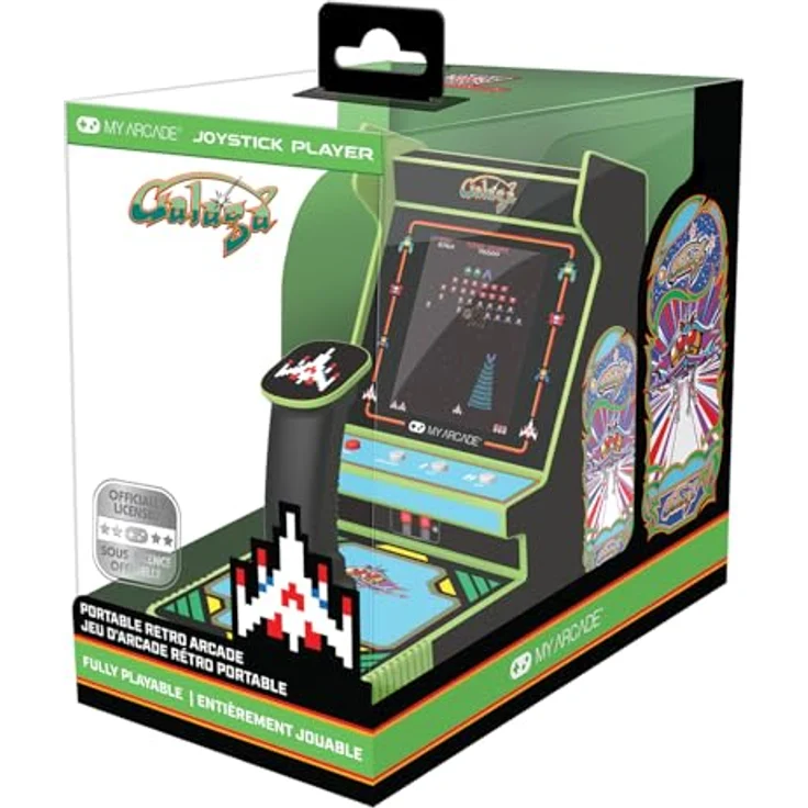 My Arcade Joystick Player Galaga, tragbarer Spielespaß mit 3.2 Zoll hochauflösendem Farbdisplay, inkl. GALAGA & GALAXIAN – Bild 1