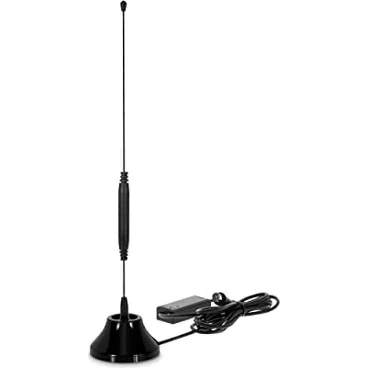 TechniSat DIGIFLEX TT5 - DVB-T/DAB+/UKW Stabantenne mit eingebautem Verstärker (LTE-Filter, Magnetfuß, 26dB-Verstärker) schwarz – Bild 1