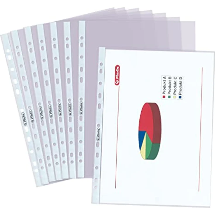 Herlitz Prospekthüllen 5824008, A4, glasklar, 0,05 mm, oben offen, 100 Stück – Bild 4