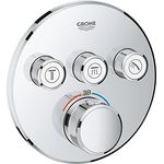 GROHE Grohtherm SmartControl - Thermostat mit 3 Absperrventilen (Fertigmontageset, langlebige Oberfläche, Sicherheitssperre bei 38°C), chrom, 29121000