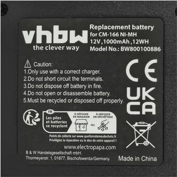 VHBW Akku, geeignet für Funkgerät, Walkie Talkie Icom IC-A22, IC-A22E, IC-A3, IC-A3E 1000 mAh, 12 V, NiMH – Bild 6