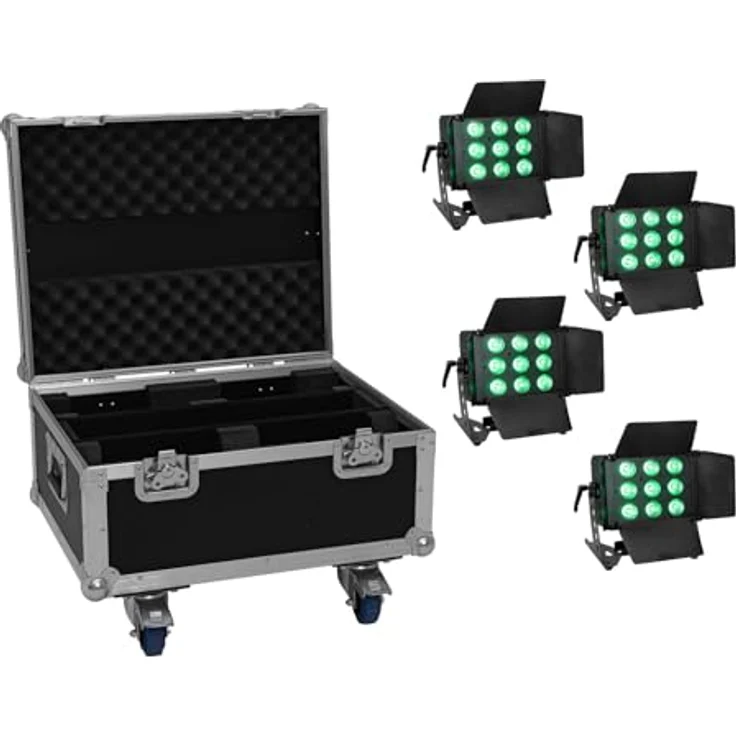 Eurolite Set 4x LED CLS-9 QCL RGB/WW, Scheinwerfer mit 9x7W Leistung und Case – Bild 1