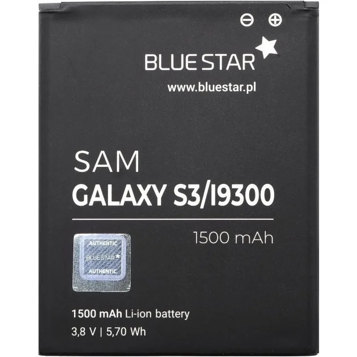 BlueStar Akku Ersatz kompatibel mit Samsung I9300 Galaxy S3 1500 mAh Austausch Batterie Accu EB-L1G6LLU, EB-L1G6LLUC Smartphone-Akku 3,7V / 1500 mAh / 5,70 Wh