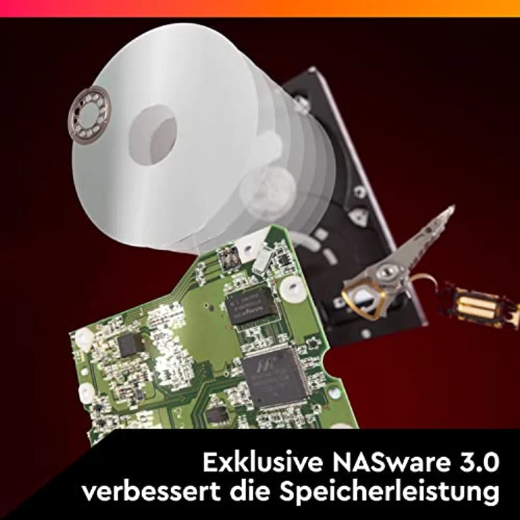 WD Red Plus interne Festplatte NAS 4 TB (3,5'', Workload-Rate 180 TB/Jahr, 5.400 U/min, 256 MB Cache, NASware-Firmware für Kompatibilität, 8 Bays) Rot – Bild 4