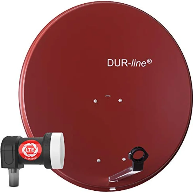 DUR-line MDA 80 Satellitenschüssel rot + Single LNB – Bild 2