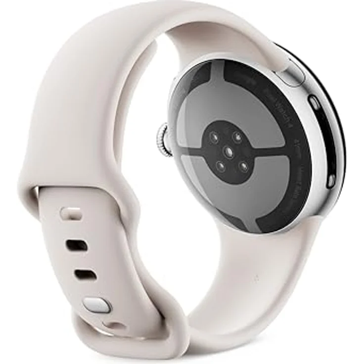 Google Pixel Watch 4 (41 mm), Android-Smartwatch mit gewölbtem Actua 360-Display, LTE, Aluminiumgehäuse in Polished Silver, Sportarmband in Porcelain, Fitness-Tracking und Pulsverlust-Erkennung – Bild 4
