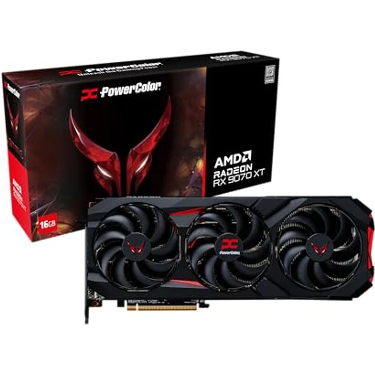 PowerColor Red Devil AMD Radeon RX 9070 XT 16GB GDDR6, Grafikkarte mit HDMI 2.1 und DisplayPort 2.1 – Bild 1